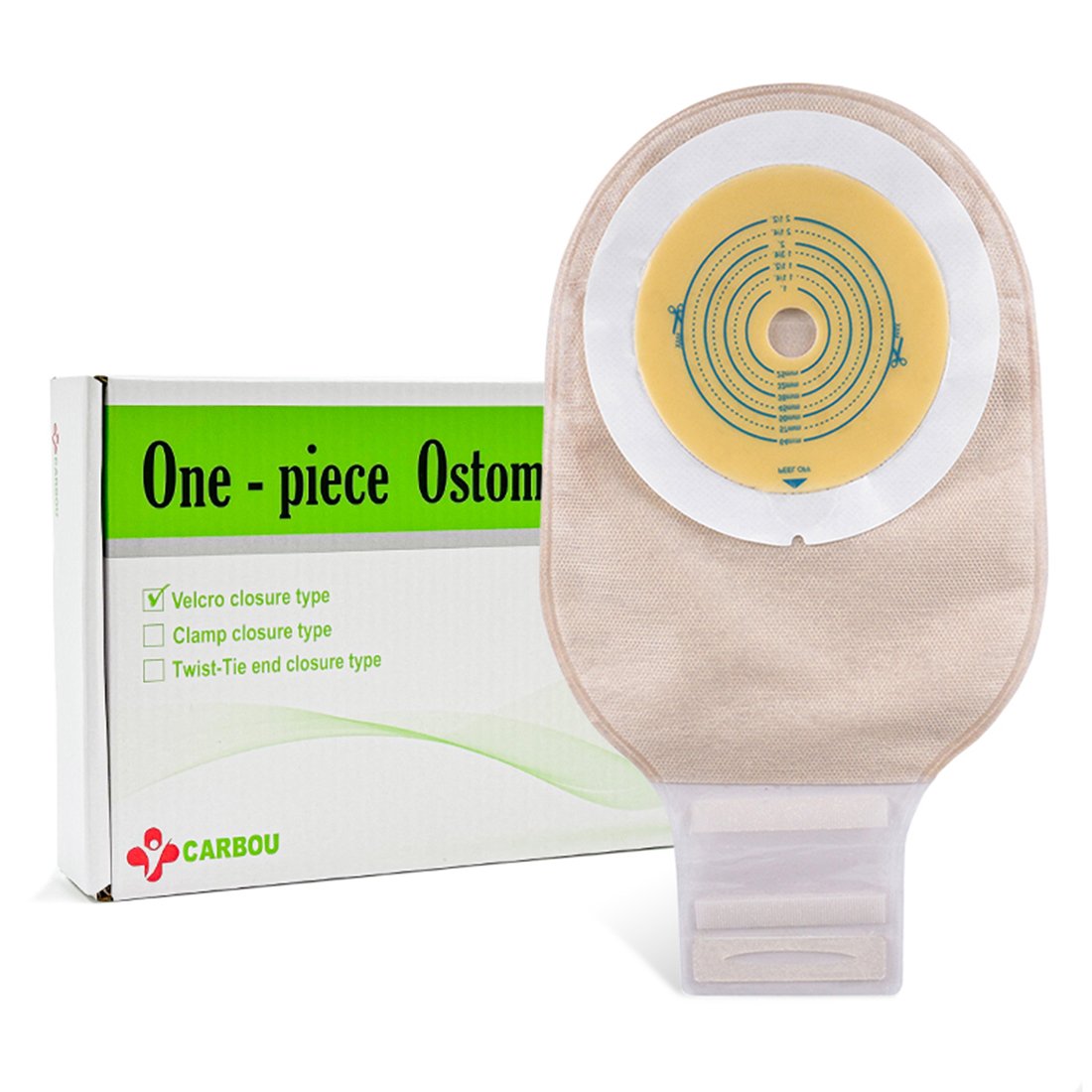 carbou one piece velcro closure ostomy bag new 6